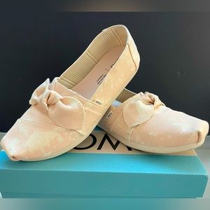 TOMS Alpargata Canvas Flats w/Bow - Sz 7